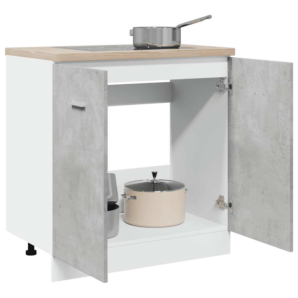 Lyon kitchen sink base cabinet in concrete gray 80x46x81.5 cm wood composite