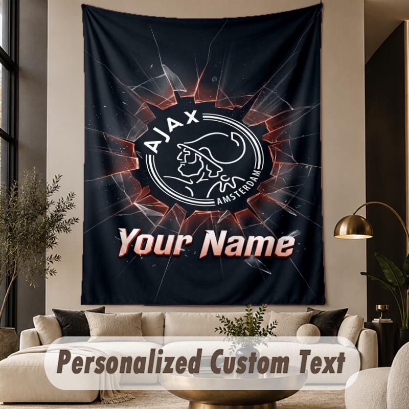 Custom Text Tapestry Ajax Amsterdam Print Wall Tapestry Indoor Living Room Wall Decor
