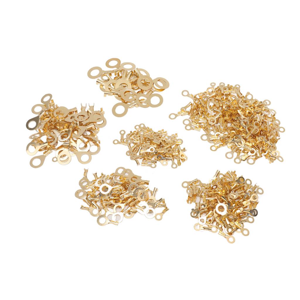 540PCS Brass Wire Lugs Assortment Set Electric Cable Ring Lugs with Storage Box M3 M4 M5 M6 M8 M10