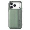 For iPhone 17 Pro Case RFID Blocking Carbon Fiber Leather Phone Back Cover with Card Holder