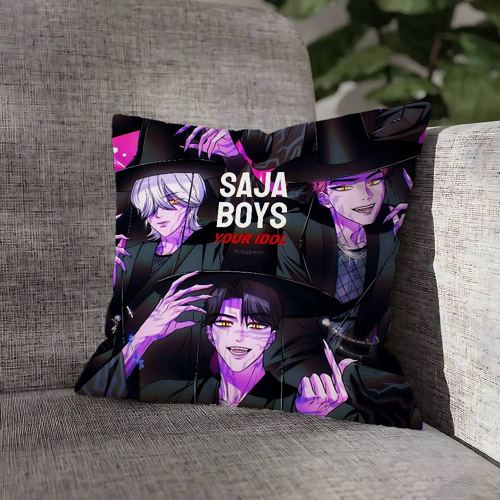 Kpop D-Demon H-Hunters Saja Pillow Case For Sofa Decor Home Car Office Room Printing Cushion Cover Decorations And Protector