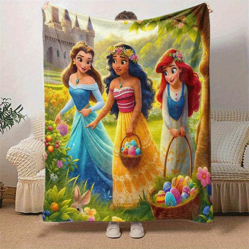 1pc Princess Printing Blanket - Soft, All-Season Throw for Office Blanket, | Personalized Gift with Adorable Cartoon Design