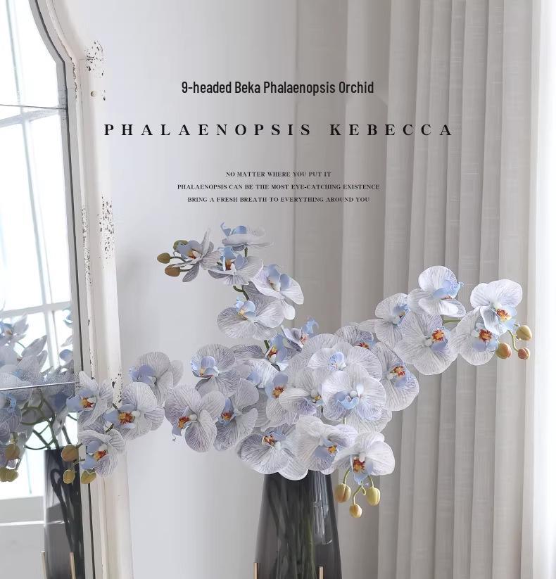 Große 9-Kopf Phalaenopsis Orchidee Künstliche Blume für Hotel- oder Wohnzimmerdekoration