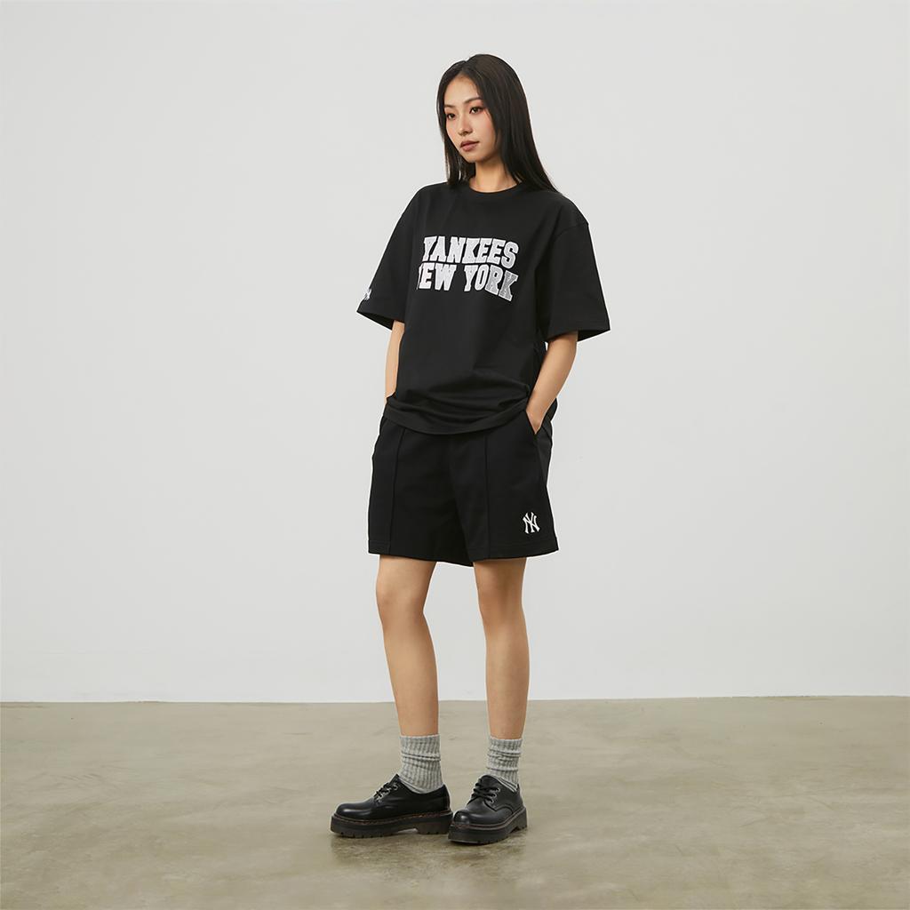 New MLB New York Yankees Drop Shoulder Sleeve T-Shirt Unisex Black 3ATSV0643-50BKS
