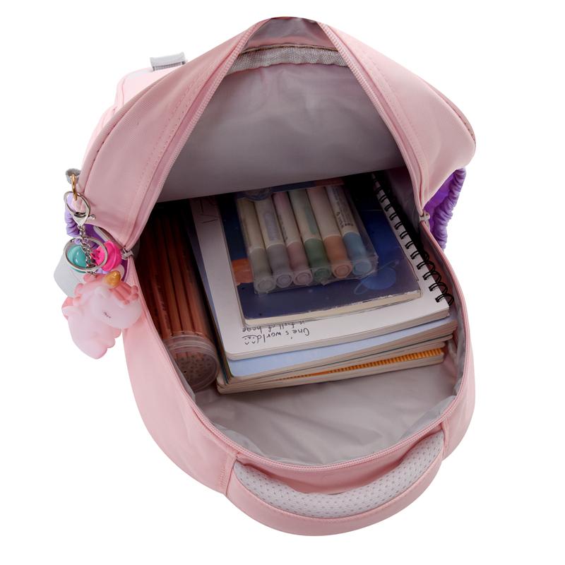 Student School Bag Large Capacity Backpack Fot Girls Color Block Cute Children's Backpack