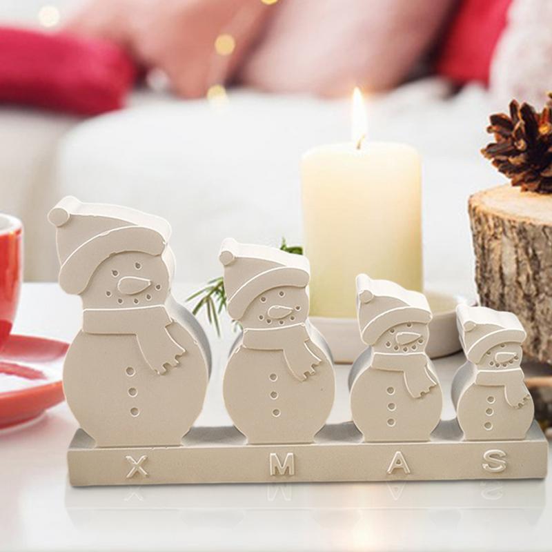 Snowman Molds Silicone Gypsum Ornament Mould Christmas Candle Molds Cute Snowman Silicone Candle Molds Christmas Ornament Mold