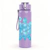 1PC Light Blue Sea Turtle Cartoon 750ml Color Plastic Sports Water Bottle Leakproof Flip Straw Lid Suitable for Sports Office Home Use