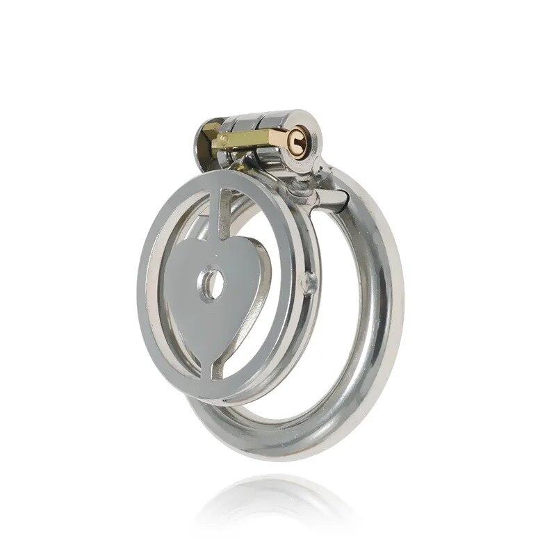 Stainless Steel Chastity Lock CB Lock for Men Penis Cage with Urinary Catheter Gay Slave Cock Ring Sex Toy Ball Stretcher