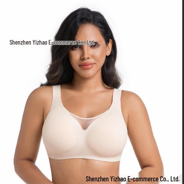 Plus Size Women's Wire-Free Bra with Side Support and Anti-Sagging Features