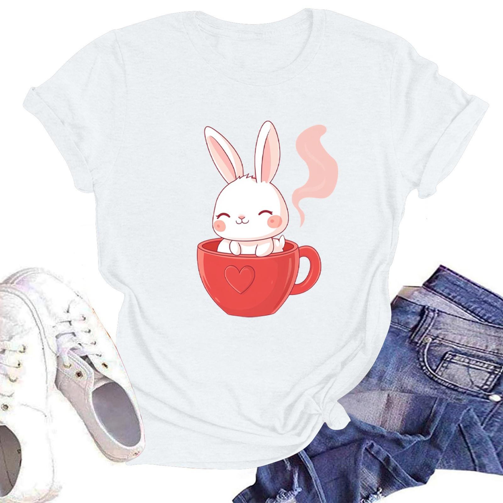 

Женская повседневная футболка с круглым вырезом и короткими рукавами с принтом S белый