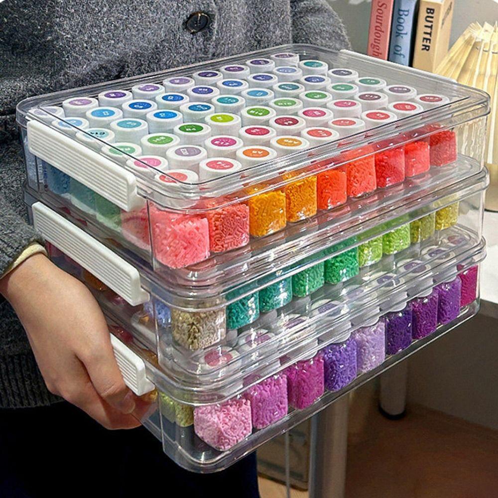Large Capacity Perler Bead Packaging Box Transparent Bead Storage Bottle  Home Organization Tools