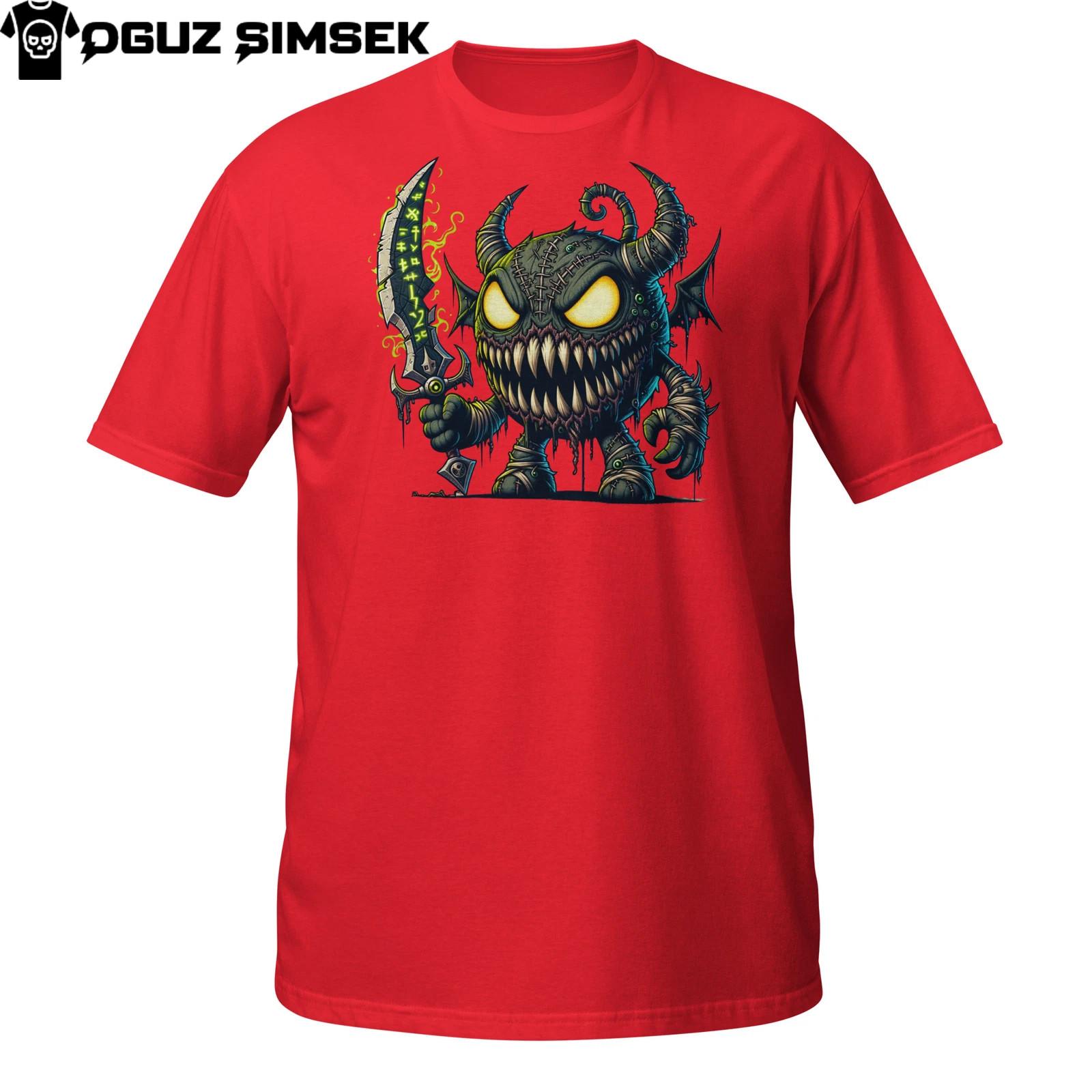 Toxic Blade Demon T-Shirt Mens Womens Tees Top | Creepy Cute Monster with Glowing Eyes | Dark Tee L