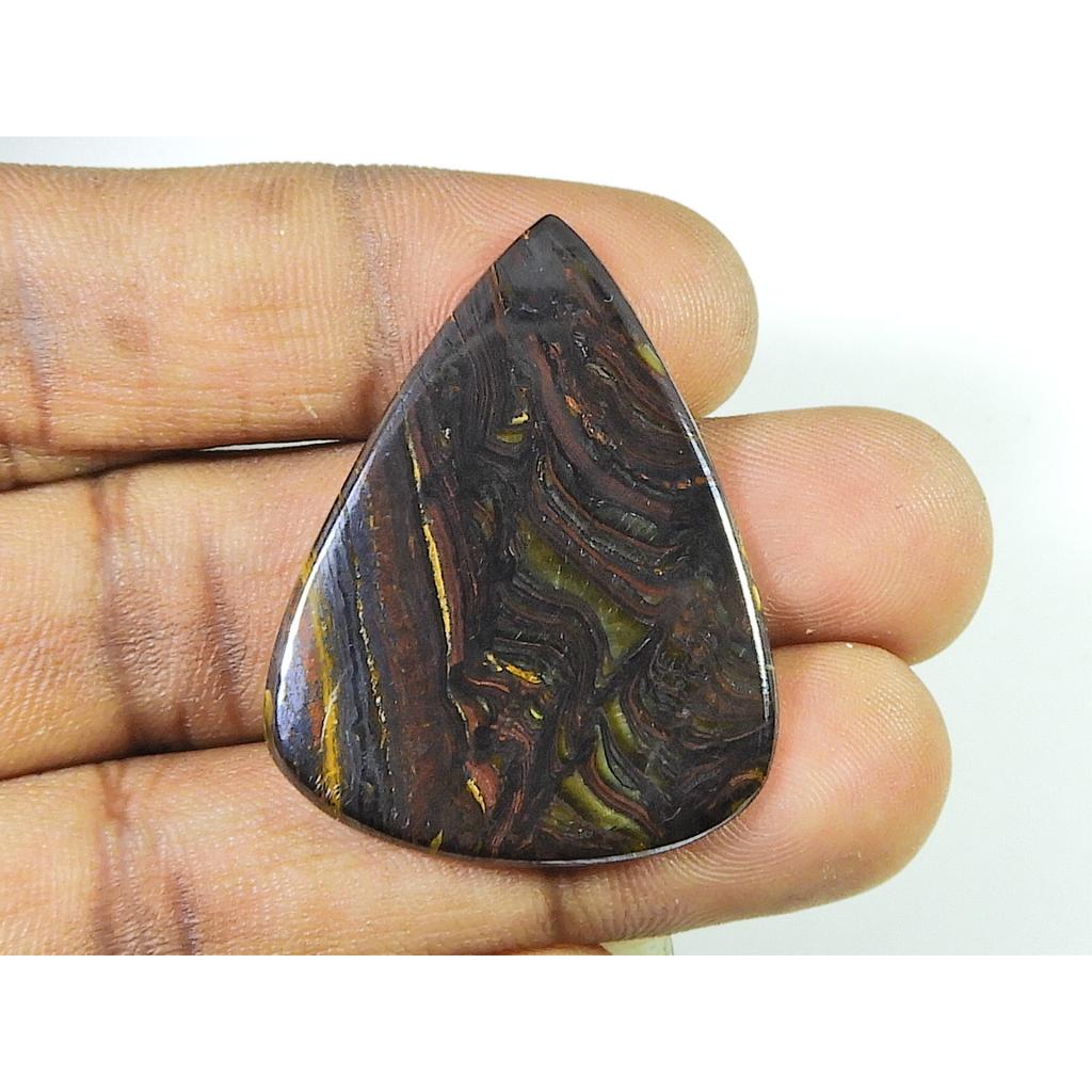 30Cts.Wild Bright Iron Tiger Oval Crytsal Cabochon Loose Gemstone 31X40X3MM SK-2835