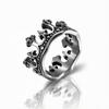 European and American Ornament Crown Pattern Steel Color Vintage Blackened Finish Men's Stainless Steel Titanium Steel Crown Ring