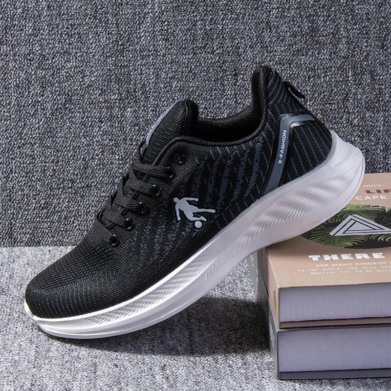

Мужская обувь весна 2024 новые кроссовки сверхлегкие спортивные туфли с мягкой подошвой простые модные повседневные туфли студенческие туфли для кампуса 40 чёрный