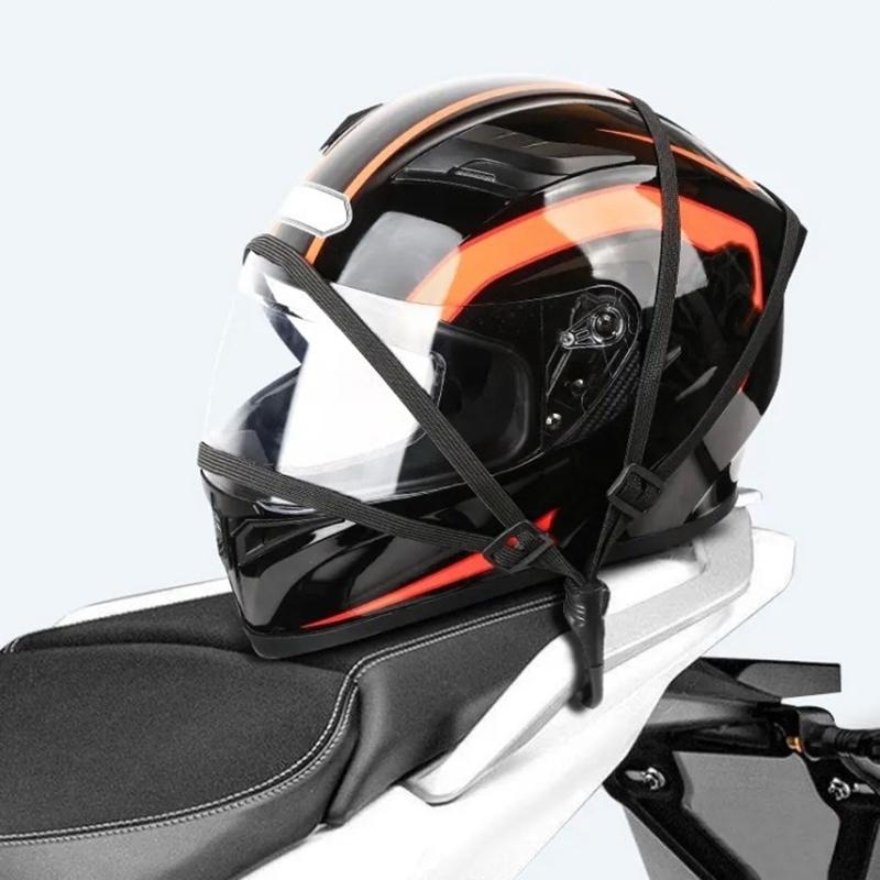 Black Motorcycle Luggage Strap Moto Helmet Net Universal Luggage Helmet Retractable Elastic Rope Fixed Strap 60/90Cm