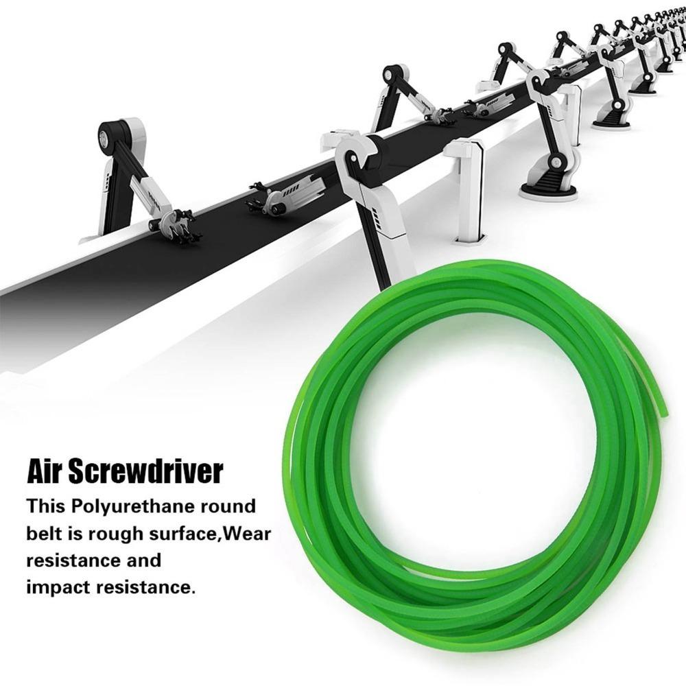 Green Color Transmission Belt 4mm OD PU Round Belt Durable Urethane Belting For Drive Transmission 0.12in x 32.8 ft
