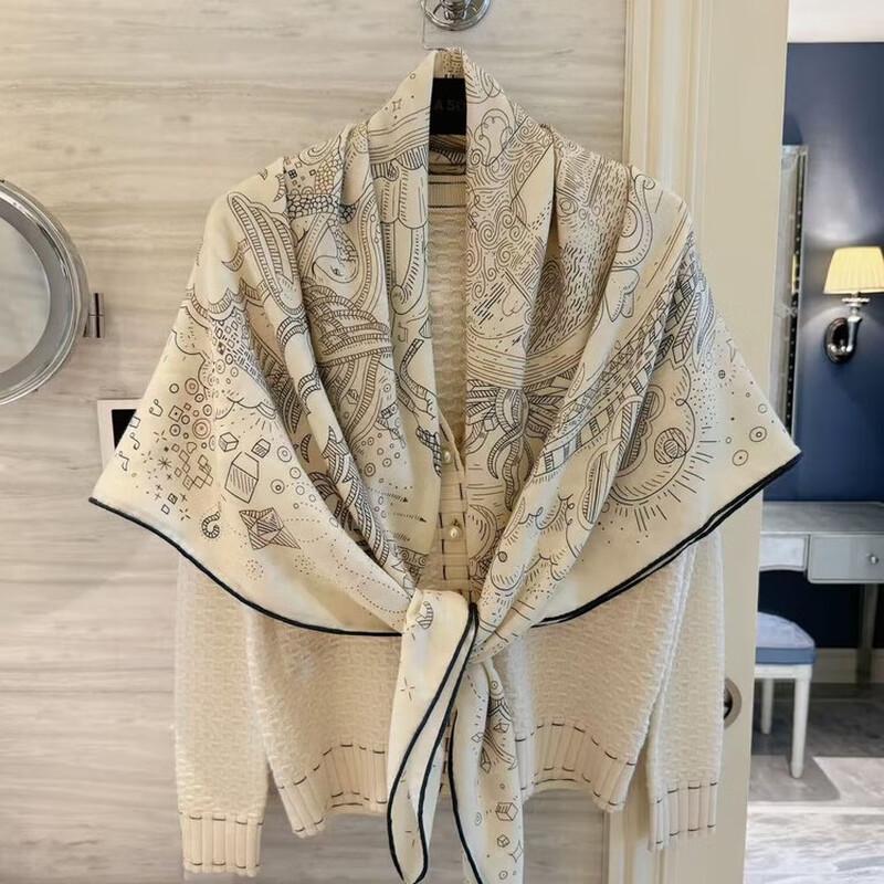 NINA SOLOR Silk Wool Blend Square Scarf