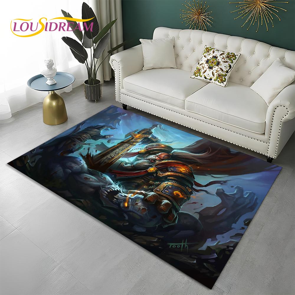 World of Warcraft Game WOW Lich King DH Carpet Rug for Home Living Room Bedroom Sofa Doormat Decor,Area Rug Non-slip Floor Mat