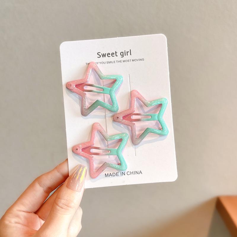 Y2K Dopamine Color Pentagram Small Hair Clip for Women & Kids - Cute Bangs & Side Hair Accessory