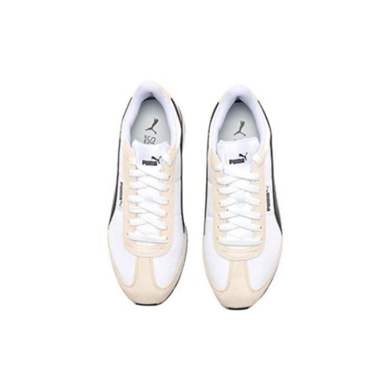 PUMA Rider Future Fabric Split Leather Synthetic Light Knit Low Lifestyle Sneakers Unisex White Off White Black 392899-02