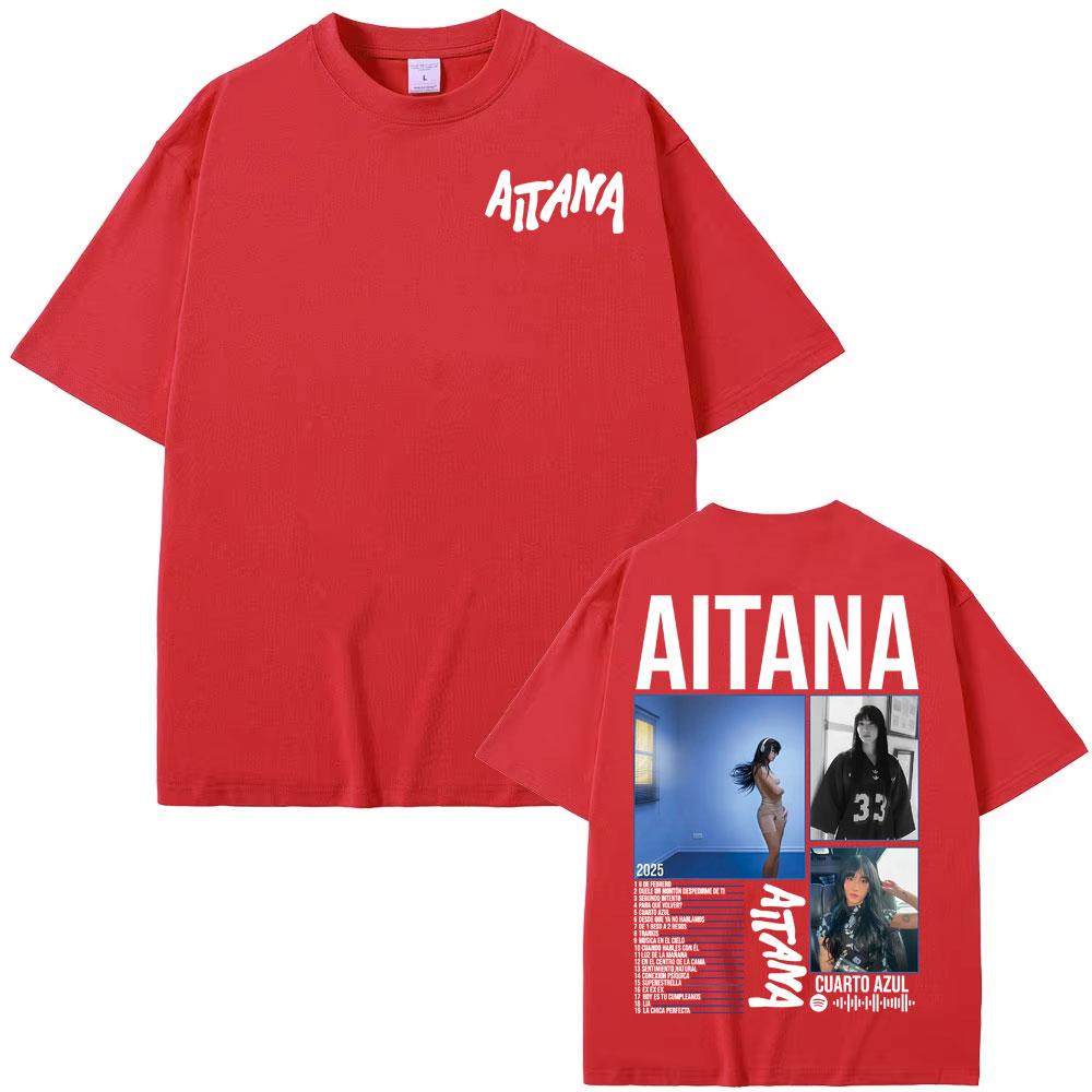 

2026 Singer Aitana Cuarto Azul Tour Graphic T Shirts Unisex Women Fashion Aesthetic Short Sleeve Tshirt Cotton Casual T Shirt S