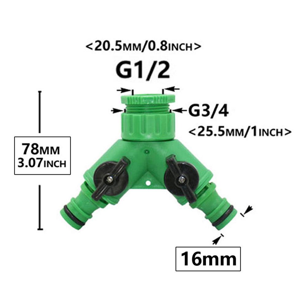 

2-ходовой ниппельный шланг, разделитель воды, садовый кран, резьбовой соединитель 1/2 3/4, Y-образный клапан для полива, быстроразъемное соединение для садового шланга