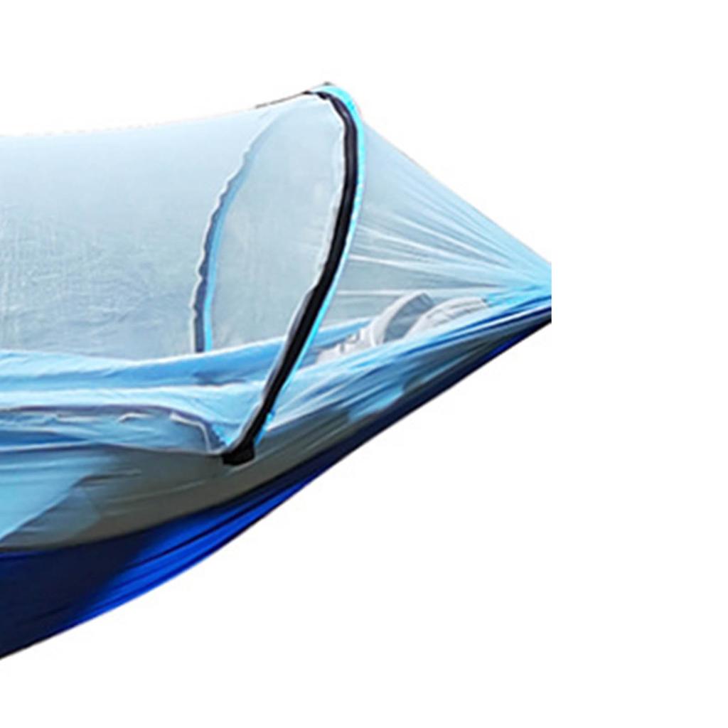 Camping Hammock with Net 210T Nylon Taffeta Automatic Quick Opening Hammock Tent for Outdoor 260x140cm 102x55in Light