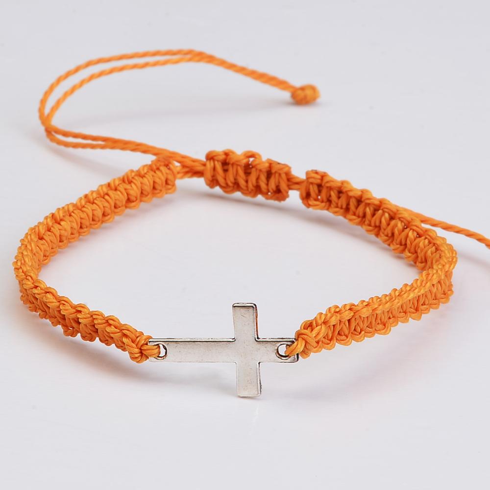 12pcs/set Wax Thread Bohemian Style Hand-woven Bracelets, Cross Rainbow Bracelets, Couple Bracelets