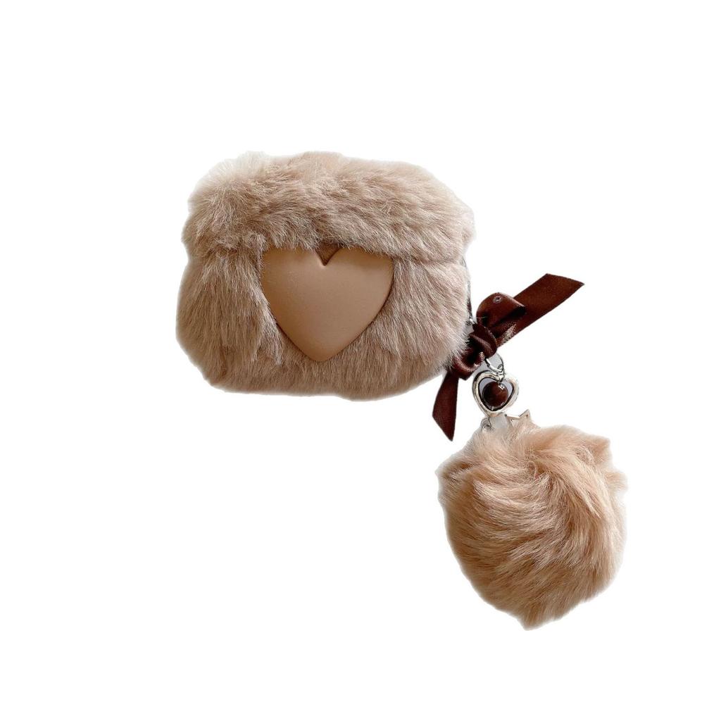 Korean-style plush 3D heart case compatible with AirPods 1/1 Pro1 Wireless Bluetooth 1/1 Gen earphone case