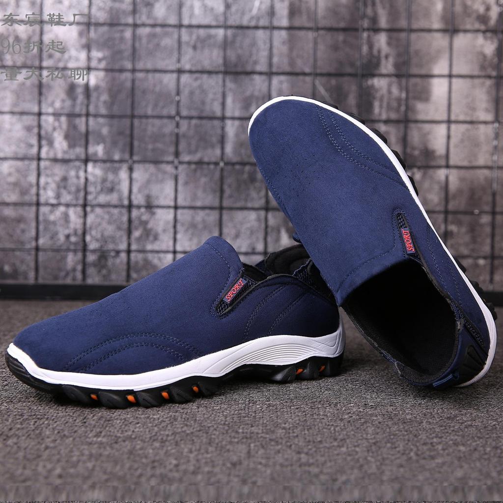 Fashion New Men's Slip-on Casual Shoes Platform Non-Slip Hiking Shoes Comfortable Leisure Middle-aged Walking Shoes Outdoor Men Sneakers
