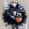Zhongran Halloween Horror Pumpkin Wreath Door Hanging Holiday Party Horror Skull Decoration Props