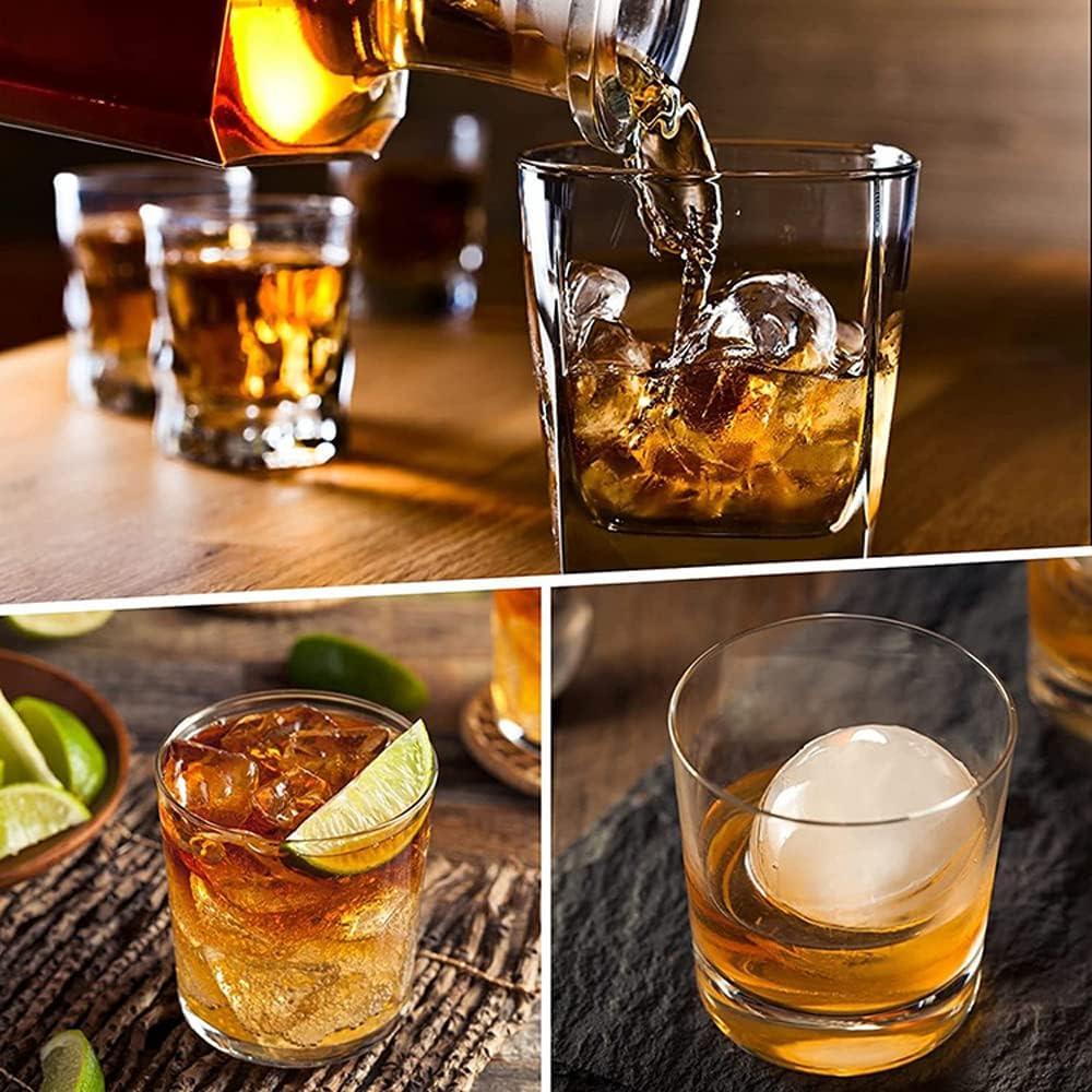 Silicone Ice Cube Tray, Large Round Ice Cubes and Square Ice Cubes, BPA-free, Reusable, with Lid, Suitable for Cocktails, Whisky