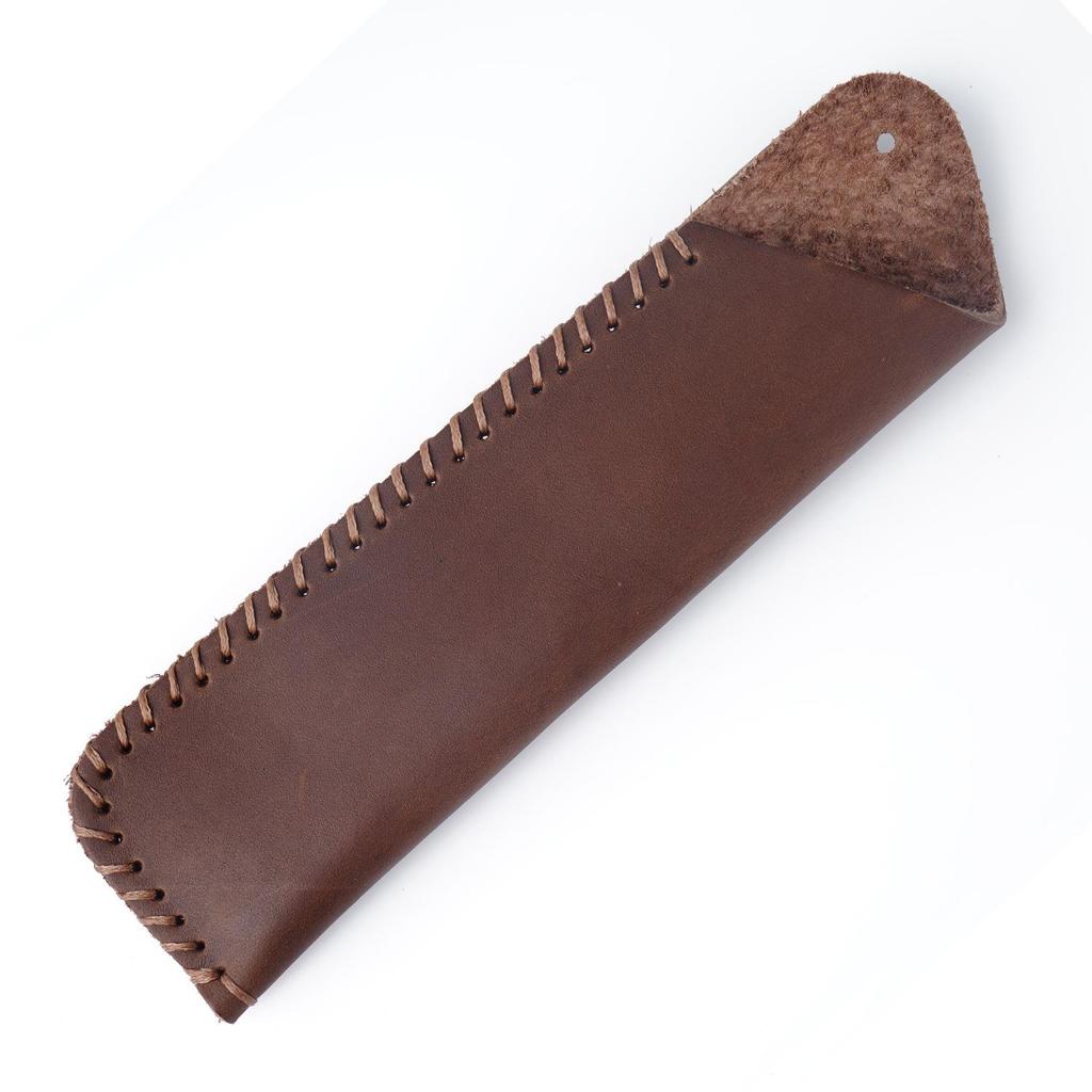 Cowhide Fountain Pen Sleeve - Personalized Retro Handmade Protective Cover with Large Capacity