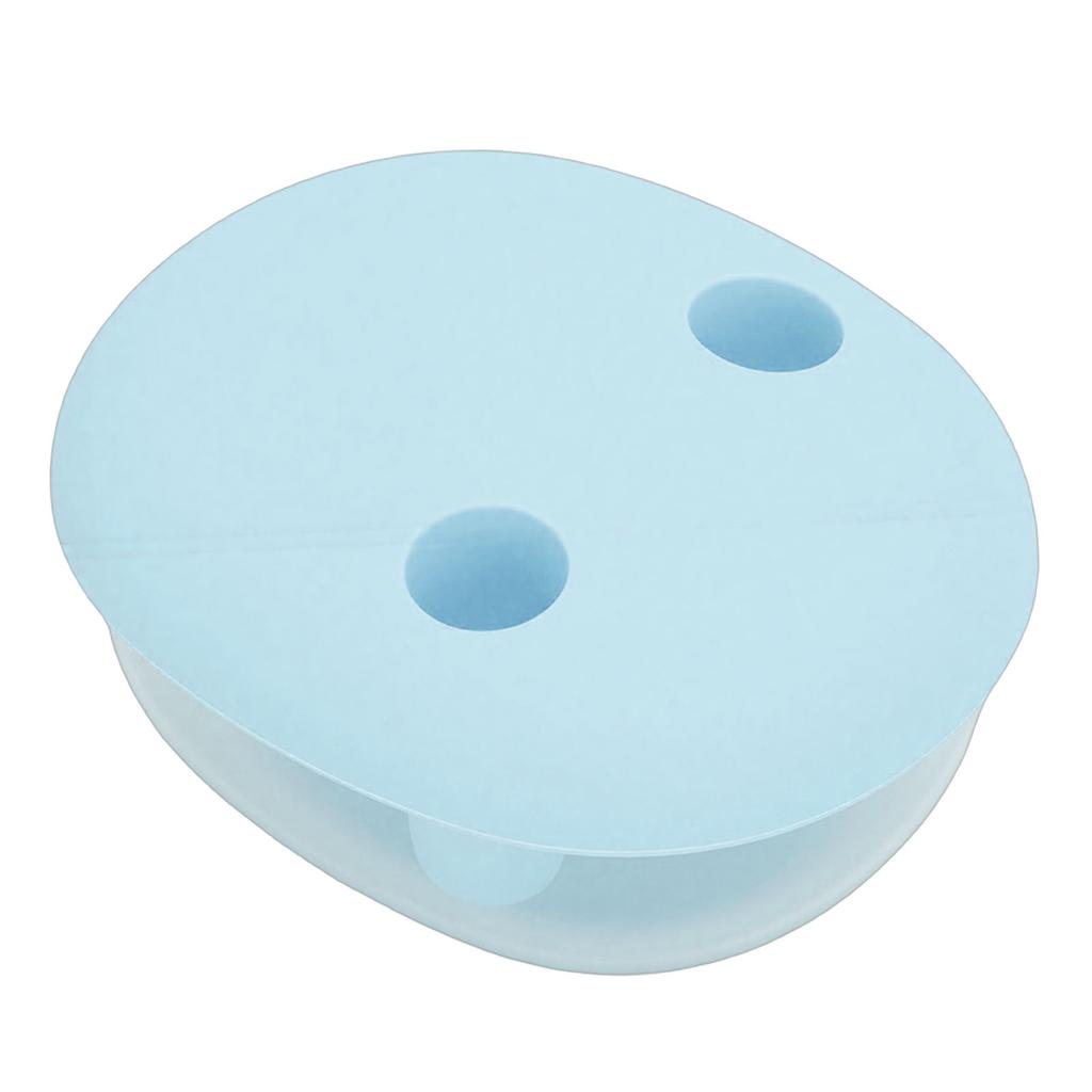 2 In 1 No Mess Snack Container Leak Proof Food Storage Snack Box with Finger Lid Keep Hands Clean Blue