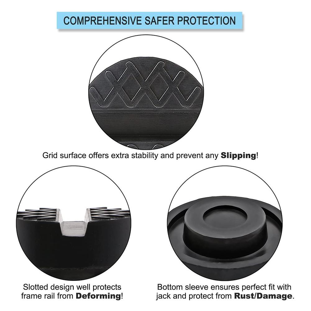1/2/3pcs Universal Slotted Car Jacks Rubber Pad High Strength Jacks Lifting Disk for Automotive Repair Anti-Slip Jacking Tool