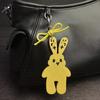 Leather Rabbit Car Keyring Bag Pendant Handmade Charm Personalized Trendy Girl Gift Bag Accessories