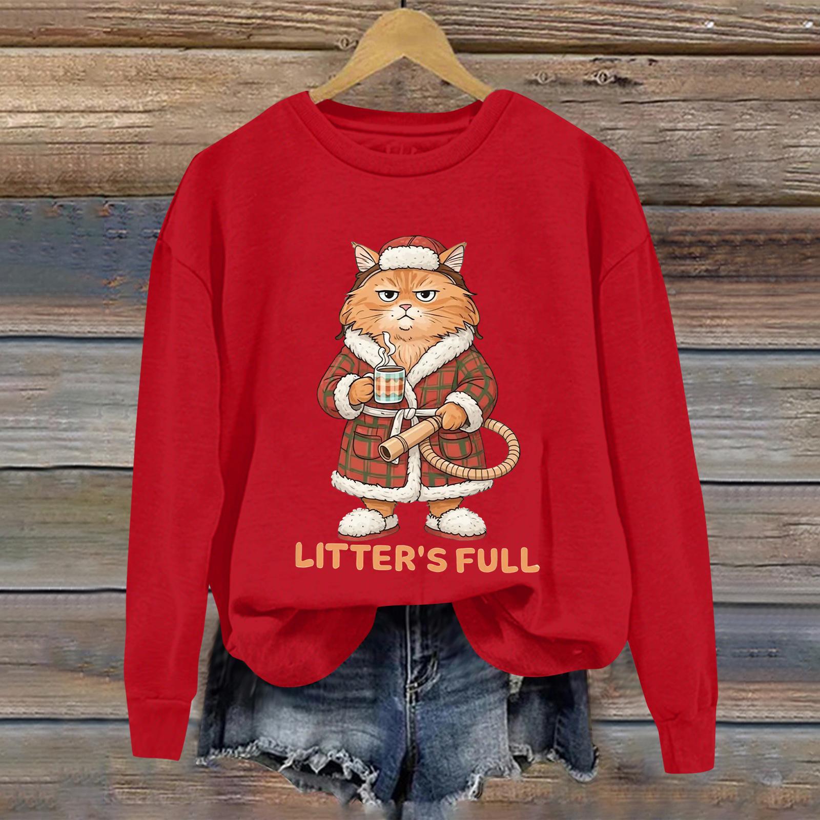 

Ladies Printed Casual Long Sleeved Hooded Sports Hoodie Top XL червоний