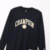 Champion CAGERS Long Sleeve Basketball Round DRYSAVER Rubber Print C3-AB451 Men's T-Shirt, Black, Neck,