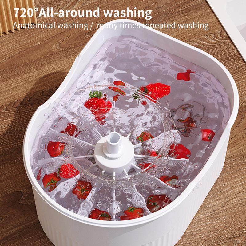 Fruit Vegetable Cleaning Machine Manual Water Salad Spinner Fruit Drain Basket Household Salad Washing Tool Kitchen Accessories