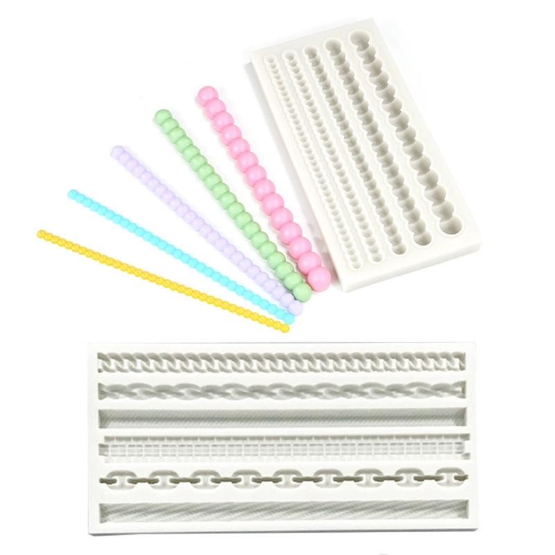 Elegant Braided Rope Or Pearls Chain Silicone Cake Border Decors Molds For Decorating Birthday Wedding Cakes And Dessert