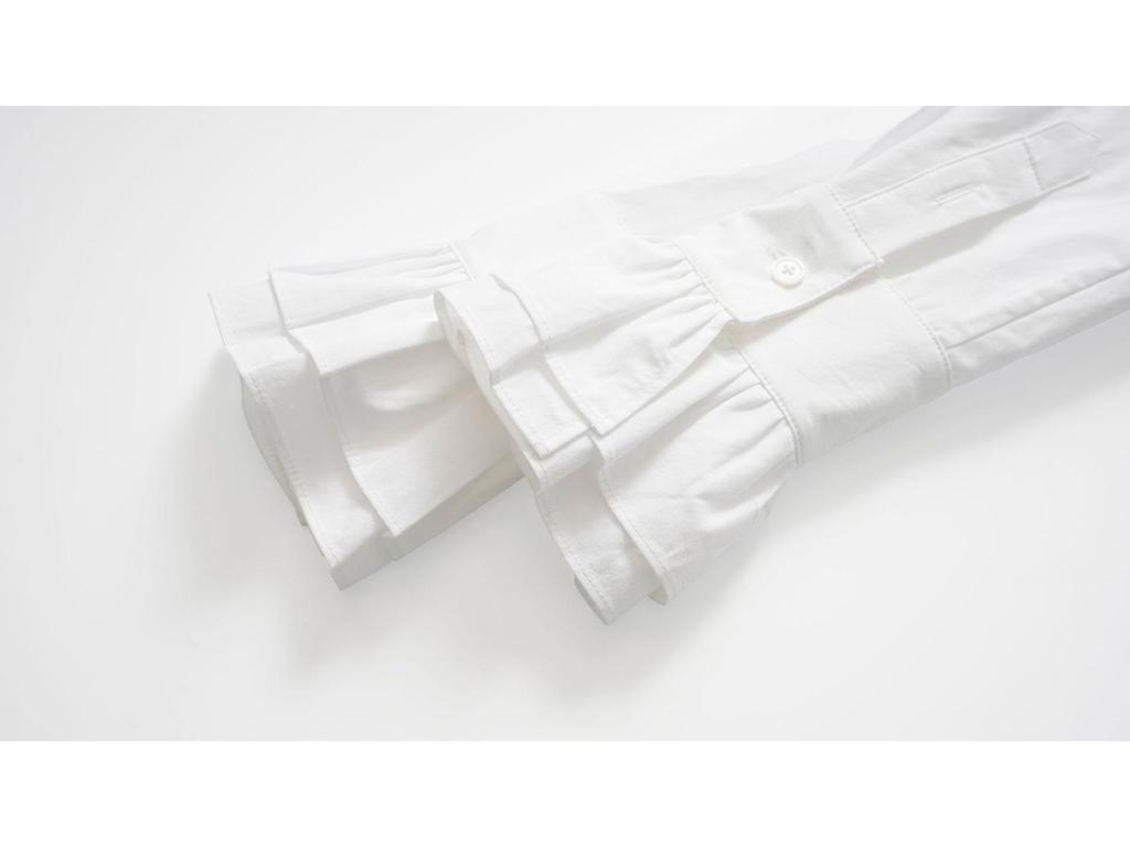 Allow Me to Shine Women's Ruffled High Neck White Poplin Cotton Shirt - Pony Brand Winter Collection