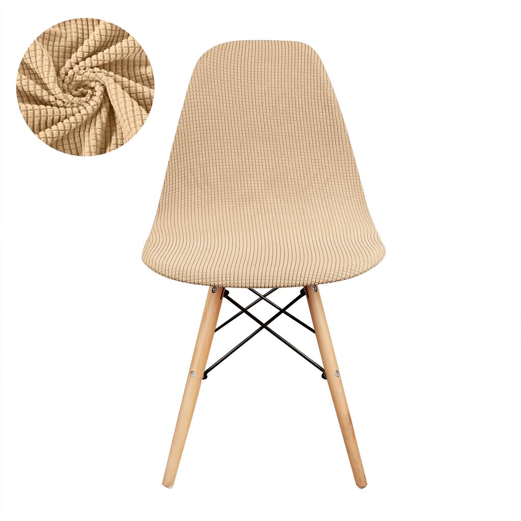 1 PC Jacquard Shell Chair Cover Short Back Stretch Dining Chair Cover Adjustable Dining Room Seat Cover For Bar Party Home Decor