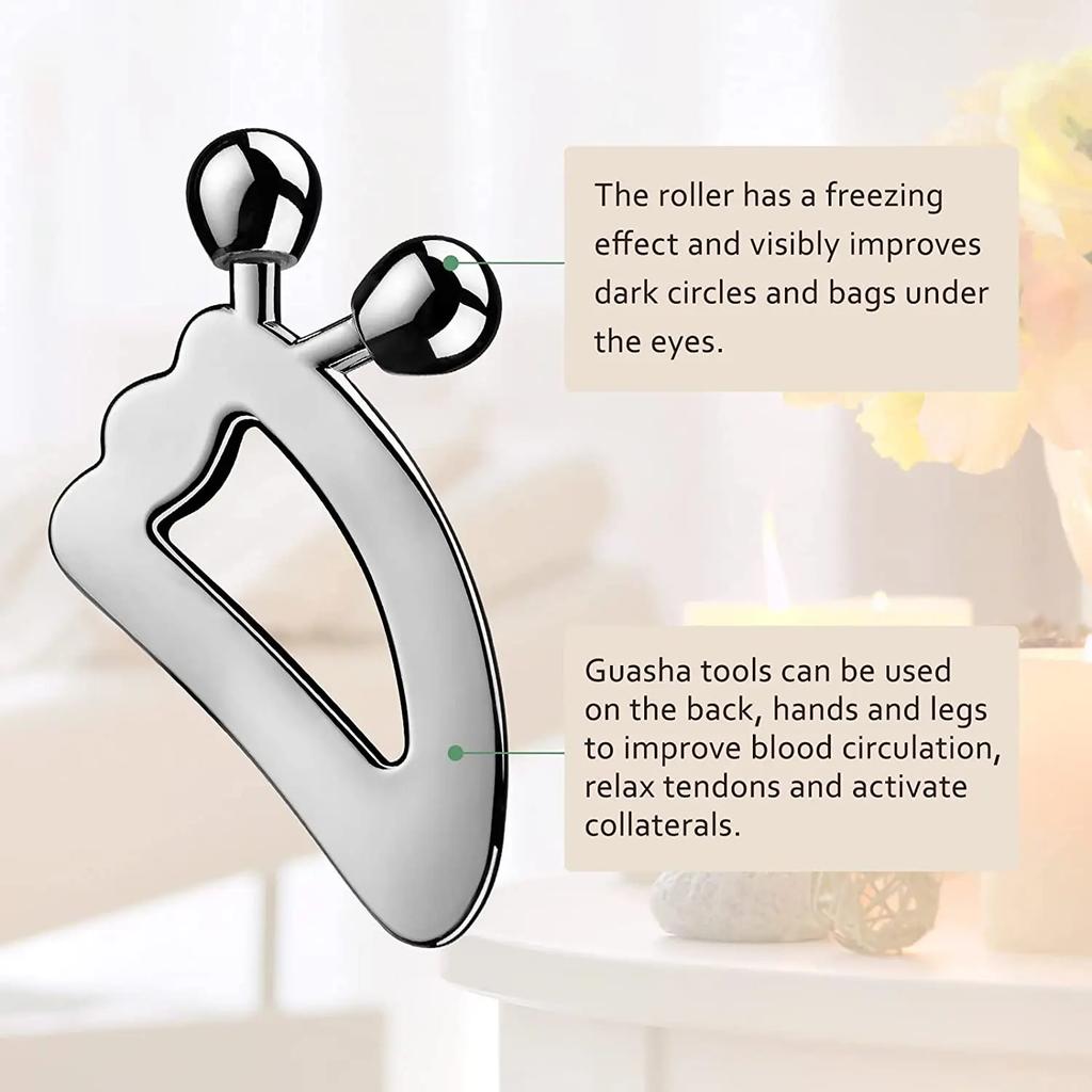 Gua Sha Massage Tool with Roller Ball Scraper Facial Massage Gua Sha Tool Body Massage Roller Face Lift Skin Tightening Tools