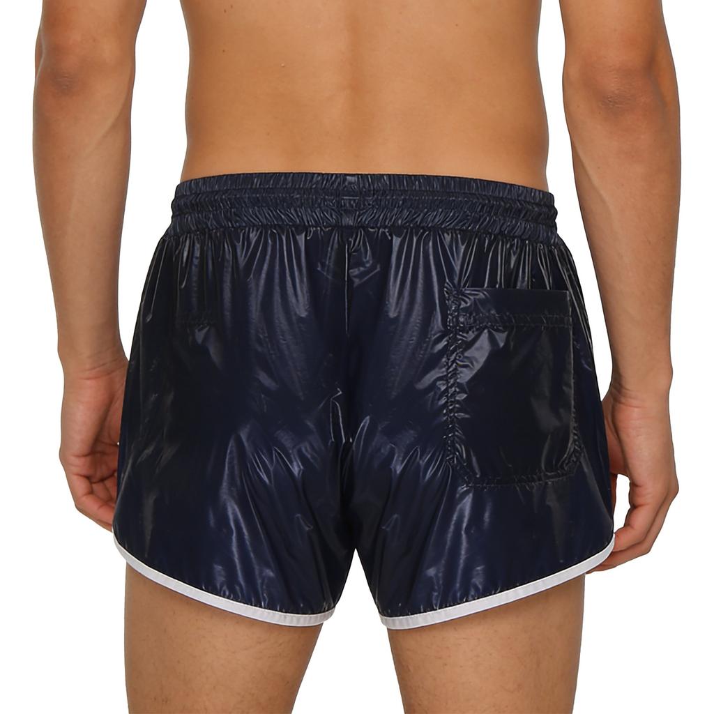Herren Badehose Color Block Wasserdichtes Design Elastischer Bund Kordelzug Nähte Taschen Trainingsshorts