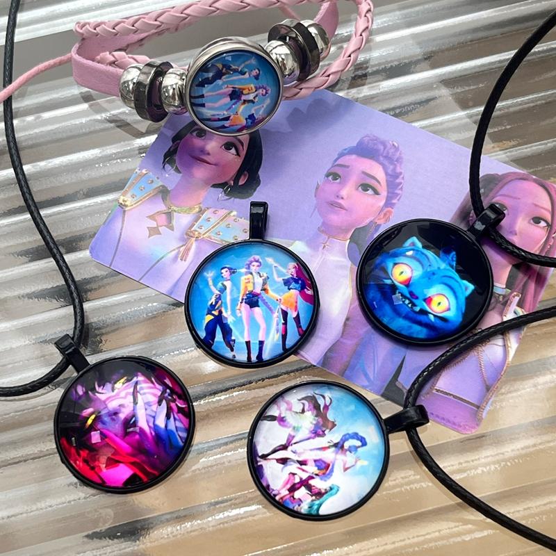 Anime Film Kpop Demon Hunter Bracelet Girls Necklace Moive Kpop Warriors Huntrix Pin Brooch Accessories Jewelry Fans Favor Gift