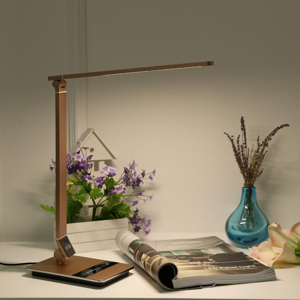 Tomshine Foldable Dimmable Touch Sensitive Control LED Desk Lamp 8.5W 500LM 3 Color Temperature 3000K 4500K 6000K Stepless   Brightness Eye-C