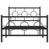 Vidaxl Struttura Letto in Metallo con Testiera e Pediera, Nera, 100X190Cm