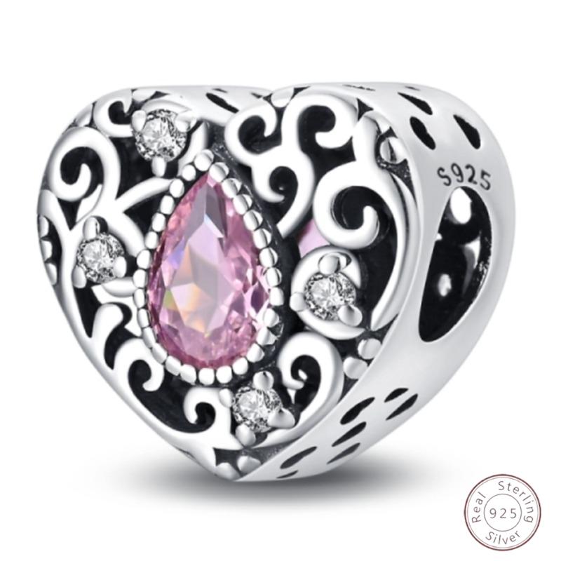 Copper Purple Classic Retro Heart Lotus Angel Shape Pattern Charms Beads Fit 3Mm Original Bracelet Diy Jewelry Gift