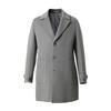 VICUTU Men's Slim-Fit Dark Grey Double-Faced Wool Blend Coat